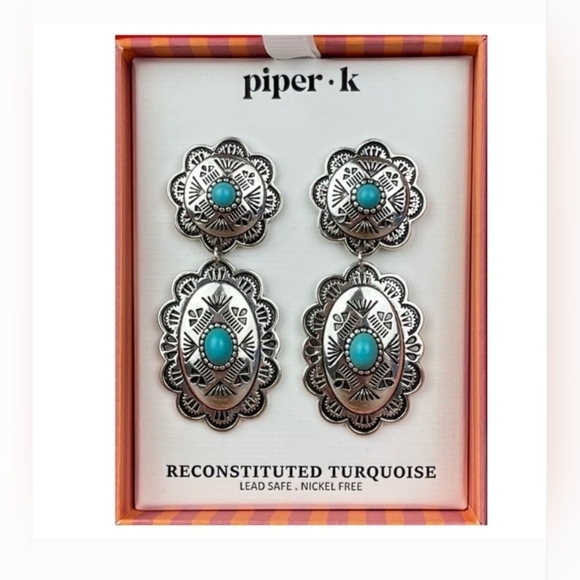 Piper K Jewelry - 🔹️Piper K 🔹️beautiful Silver and Reconstitited Turquoise Earrings